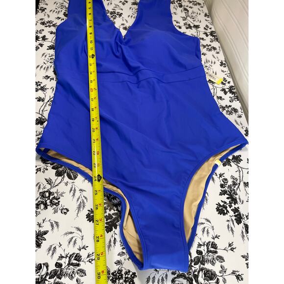 SummerSalt The Ruched Backflip One Piece Swimsuit Womens Size 18LT Blue NWT - Picture 10 of 10